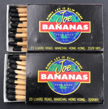 Lot of Two (2) Joe Bananas Bar &amp; Restaurant Hong Kong China Matchbook Matchbox - $13.99