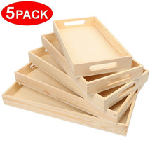 Serving Tray Wooden With Handles For Dinner Tea Bar Coffee Breakfast Foo... - £34.86 GBP