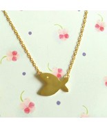 Genuine 925 Sterling Silver Chain Necklace Yellow Gold Plate Silver Fish... - £13.40 GBP