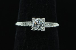 Antique (ca. 1935) SB Platinum 0.52ct Diamond Engagement Ring (Size 6) - £1,336.52 GBP