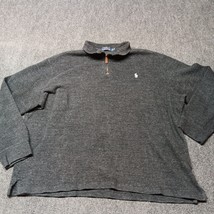 Polo by Ralph Lauren Sweater Men XXL 2XL Gray 1/4 Zip Soft Pullover - £21.76 GBP