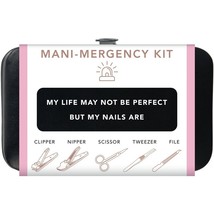 Trim Black Pink Nail Mani Emergency Grooming Kit Clippers Scissor Tweeze... - $2.00