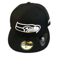 NWT New Seattle Seahawks New Era 59Fifty Logo Size 6 7/8 Fitted Hat - £23.70 GBP