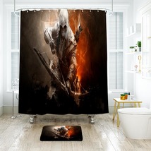 Assassin’s Creed 04 Shower Curtain Bath Mat Bathroom Waterproof Decorative - £18.08 GBP+