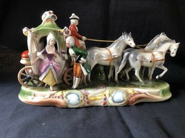 HORSE CARRIAGE STATUE GRAFENTHAL PORCELAIN 34 CM DDR GDR THURINGEN GERMANY - $319.00