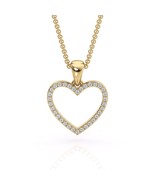 0.30Ct moissanite diamond Real Gold Heart charm Pendants, love heart pen... - $130.29 CAD+