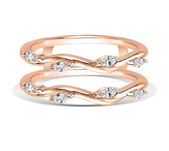 14K Rose Gold Finish Marquise Cut Diamond Womens Enhancer Wrap Engagemen... - £99.95 GBP