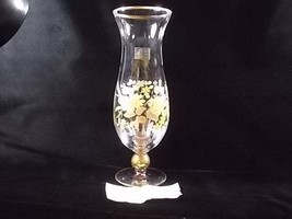 Viking Glass Fine Crystal Yellow Floral Tall Stemmed Flower Vase, Yellow... - $49.00