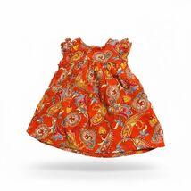 Primark Cares Baby Girl Paisley Dress Orange Boho Short Sleeve 3-6 Months - $16.76