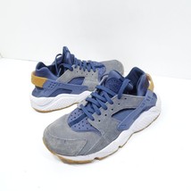 NIKE AIR HUARACHE GREY TRAINERS SIZE 8.5 SUEDE NAVY BLUE GYM RUNNING AA0... - £27.24 GBP