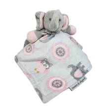 Blankets And Beyond Baby Grey Elephant Security Blanket Stuffed Animal Plush - £36.52 GBP