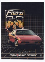 1984 Pontiac Fiero Print Ad Automobile car 8.5&quot; x 11&quot; - $19.21