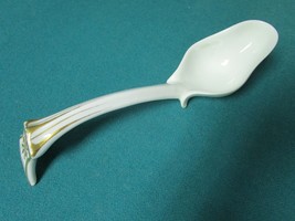 White touches of gold ceramic 8&quot; LADLE SERVER  - $63.35