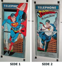 Vintage original 1986 Superman poster, 2-Sided 37x18 DC Action comic book pin-up - $118.79