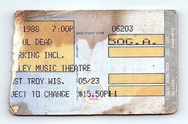 Grateful Morti Concerto Ticket Stub Giugno 20 1988 East Troy Wisconsin - £40.18 GBP