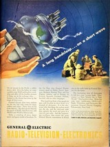 1943 WWII - US Soldiers - General Electric Short Wave Radio-VINTAGE AD - £11.47 GBP