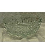Jeannette Clear Pressed Glass Fentec 3 toed footed Bowl 7&quot; dia Star &amp; Ar... - £19.46 GBP