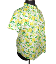 Woman Within Lemon Print Button Up Collared Top Plus Size 14-16 - £23.89 GBP