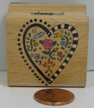 Rubber Stamp Stampcraft 440D125 Heart 1-1/2X1-1/2&quot;   BAT - £3.19 GBP