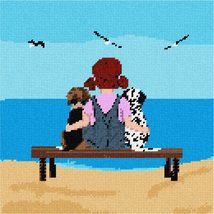 Pepita Needlepoint Canvas: Beach Girl Dogs, 10&quot; x 10&quot; - $78.00+