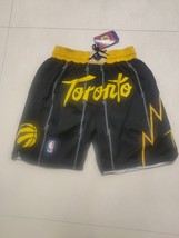 Toronto Raptors Basketball Shorts with Pockets Black Yellow New stitched S-3XL  - £40.01 GBP