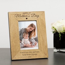 Personalised Mother&#39;s Day Gift &quot;Happy 1st Mother&#39;s Day&quot; Wooden Photo Frame 6 x 4 - £12.13 GBP