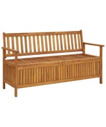 Patio Storage Bench 58.3&quot; Solid Acacia Wood - $5,242.65 MXN