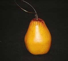 Old Vintage Hanging Yellow Pear Christmas Tree Ornament Xmas Home Decor - £6.18 GBP