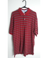 Tommy Hilfiger Red Blue White Stripe Polo Shirt Mens Size XL - $320.20 MXN