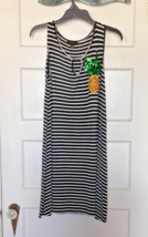 Espresso Black and White Striped Dress with Sequin Pineapple Size L - $368.71 MXN