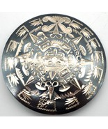 Mexican Sterling Silver Brooch Pendant Combo Diamond Cut Mayan Calendar ... - £48.06 GBP