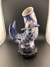 China Blue Fine Porcelain ~ KOI FISH ~ 10&quot; VASE ~ Seymour Mann Exclusive... - $56.10