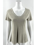Gramicci Top Size M Grayish Green Cotton Hemp V Neck Tee Shirt Womens - £31.55 GBP