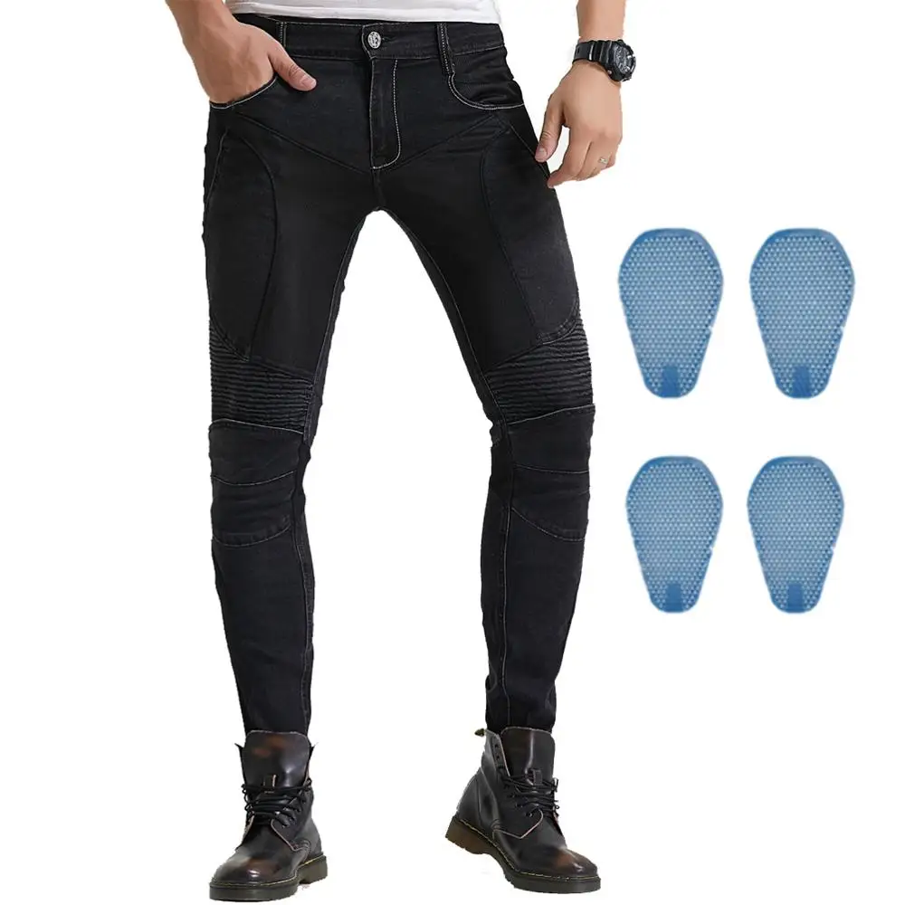 2020 Motorcycle Riding Pants Denim Jeans With 4 X Honeycomb Knee Hip Protective - £94.42 GBP