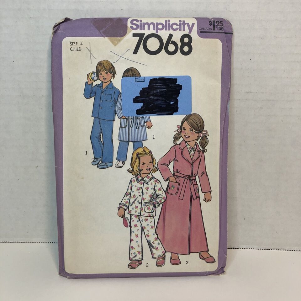 Simplicity 7068 Size 4 Child's Robe in 2 Lengths  Pajamas - $12.86