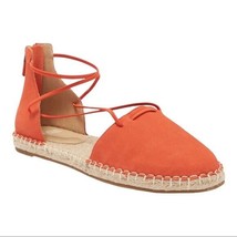 New Eileen Fisher 8.5 Leather Lace Up D&#39;Orsay Lee Espadrille Tangelo Flat Sandal - £67.02 GBP