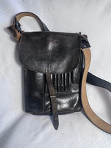 Antique Black Leather Cross-body Writing Drawing Travel Stationary Satchel - £63.90 GBP