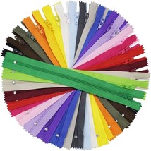 100Pcs 9 Inch Nylon Coil Zippers Bulk for Sewing Crafts Assorted Colors - £14.72 GBP
