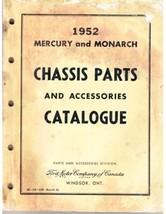 VINTAGE Ford Mercury And Monarch Chassis Parts Accessories Catalog 1952 - £38.93 GBP