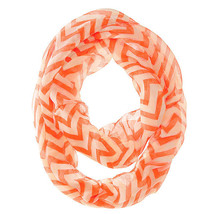 Zig Zag Neon Orange Infinity Scarf - $411.97 MXN