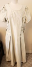 Calvin Klein Short Tulip Sleeve Round Neck Side Belted Dress Sz- 16 Pearl - $79.97