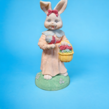 Bunny with Easter Egg and Flower Basket Figurine - £7.90 GBP