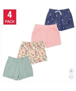 Pekkle Boys Girls Shorts Pink Multicolor Floral 4-Pack  Pull-On Elastic ... - $727.52 MXN