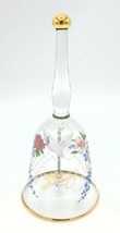 Vintage Fenton Painted Clear Glass Happy Anniversary Bell Dove, Lattice, Flowers - £15.52 GBP