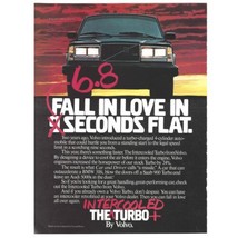 Volvo Turbo Advertisement Vintage 1984 80s Retro 8.25x11” Luxury Auto Sedan - $14.01