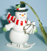 Lenox Very Merry Porcelain Ornament Snowman on Skis Figurine NEW - £10.08 GBP