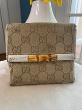 Authentic Vintage GUCCI Bamboo Canvas Wallet - $56.43