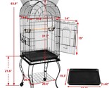 63.9&quot; Rolling Bird Cage Open Top Powder Coated Quaker Parrot With Stand ... - £92.53 GBP