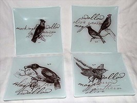 Vintage Collection Sepia Bird Illustrations 4 Plate Set 7&quot; - £24.03 GBP