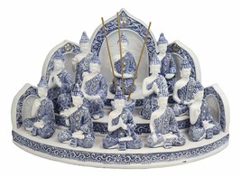 Blue Tibetan Buddhism Altar Incense Holder Display With 12 Mini Buddhas Set - £84.72 GBP